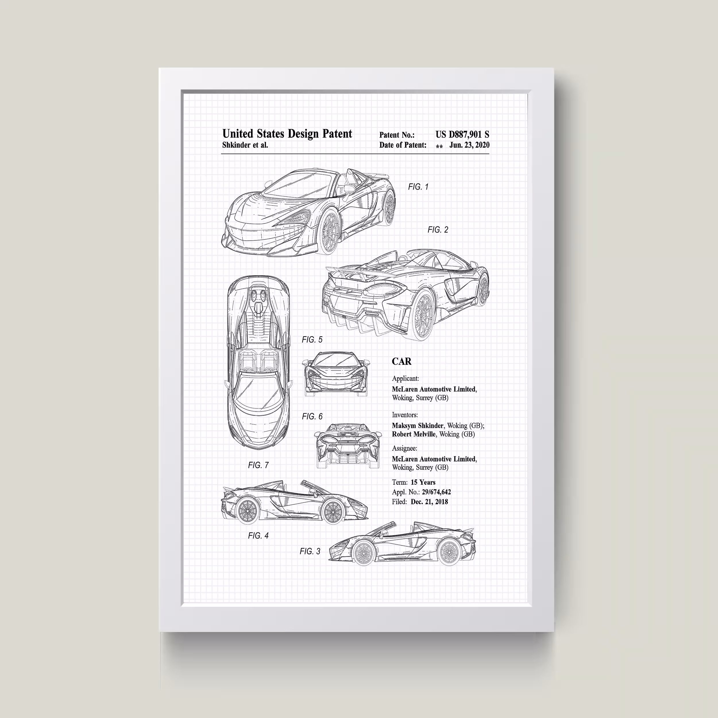 تابلو مدل مک لارن McLaren  کد S3021-w