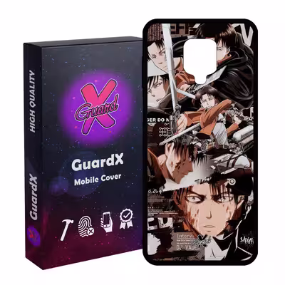 کاور گارد ایکس طرح لیوای انیمه مدل Glass10486 مناسب برای گوشی موبایل شیائومی Redmi Note9 Pro/Note 9 Pro Max/Redmi Note 9S/MI Poco M2 Pro