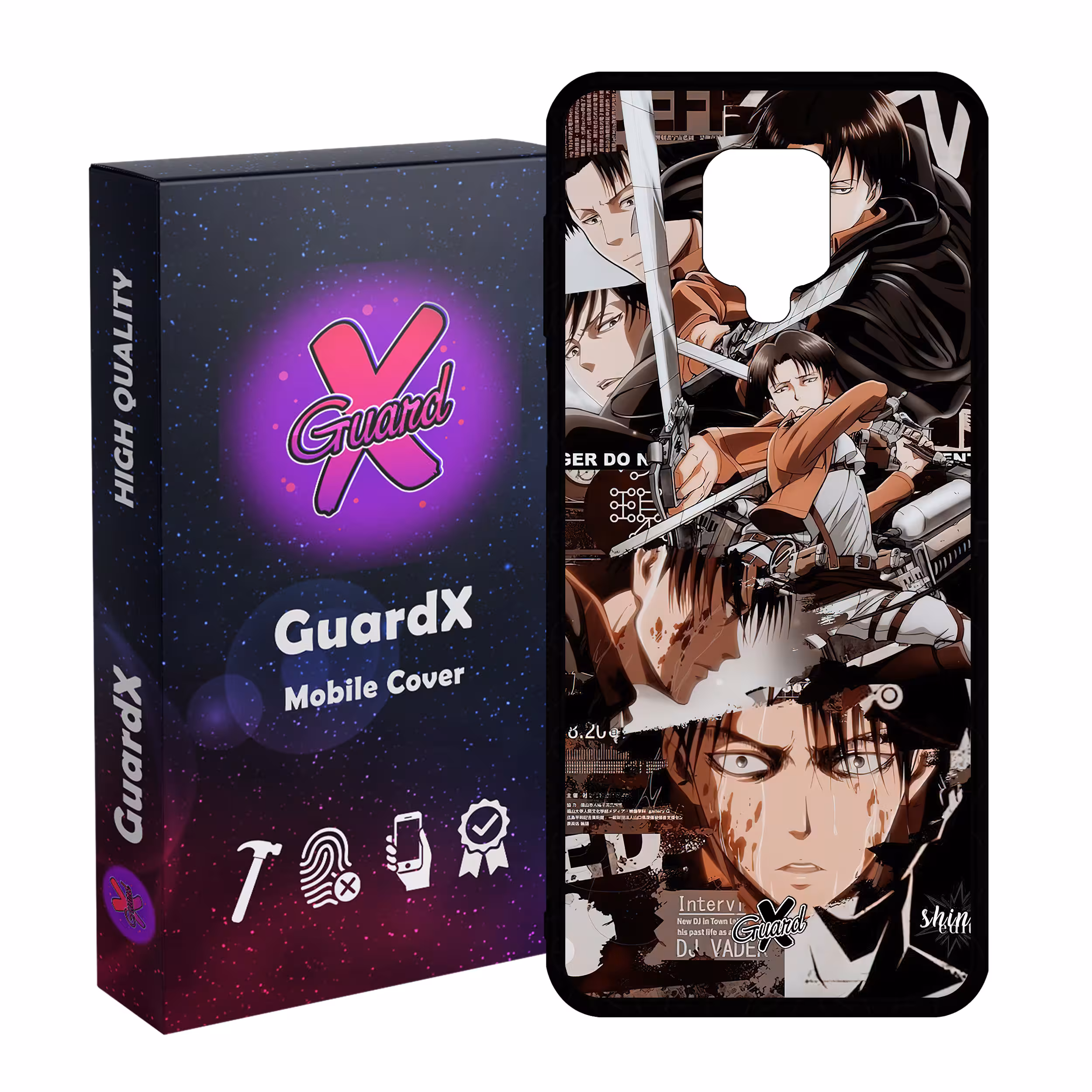 کاور گارد ایکس طرح لیوای انیمه مدل Glass10486 مناسب برای گوشی موبایل شیائومی Redmi Note9 Pro/Note 9 Pro Max/Redmi Note 9S/MI Poco M2 Pro