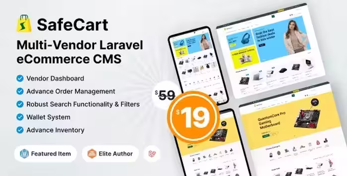 دانلود Safecart اسکریپت فروشگاهی Laravel با قابلیت چندفروشندگی
