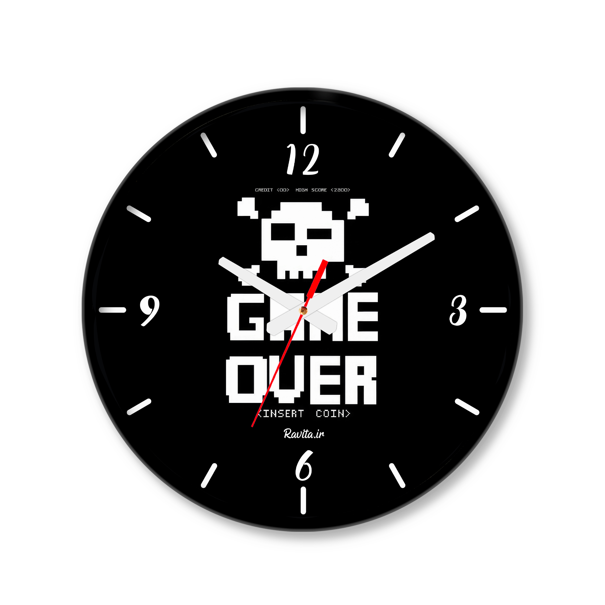 ساعت دیواری کوچک راویتا طرح گیم اوور کد 3591