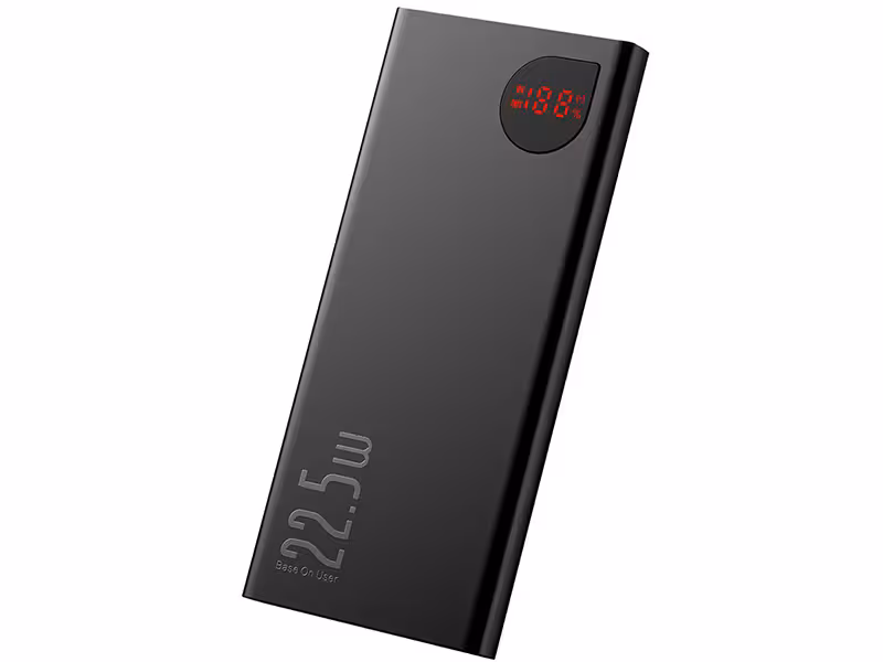 پاور بانک فست شارژ 10000 میلی آمپر بیسوس مدل Adaman Metal Digital Display PPIMDA-B0A