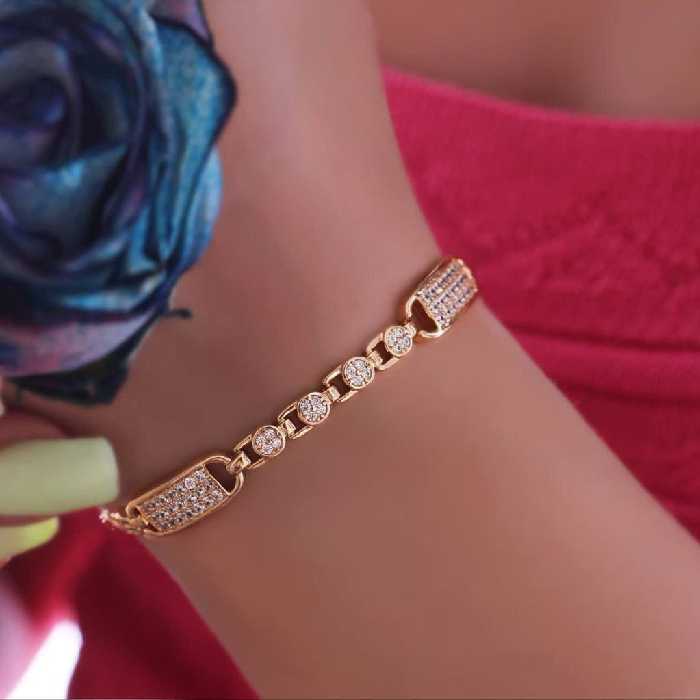 دستبند کد11824برند ژوپینگ  xuping.نگین اتمی.آبکاری طلا.رنگ ثابت.ضدحساسیت3