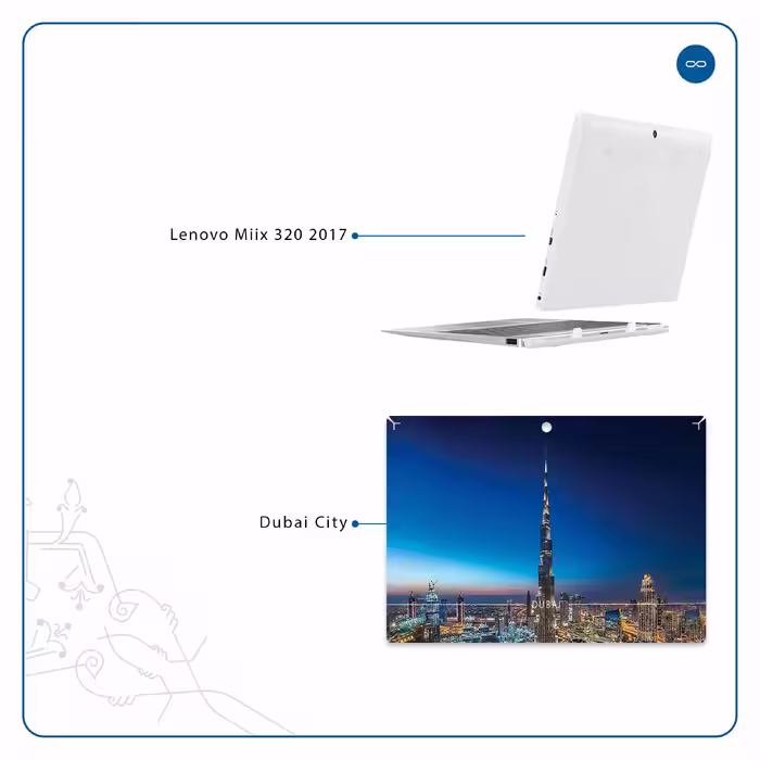 برچسب پوششی ماهوت مدل Dubai City مناسب برای تبلت لنوو Miix 320 2017