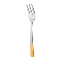 چنگال میوه خوری ناب استیل مدل فلورانس دورطلایی بسته 6 عددی