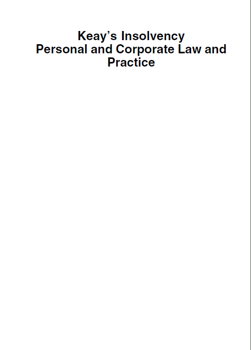 خرید و دانلود نسخه کامل کتاب Keay's Insolvency: Personal & Corporate Law and Practice - Pdf