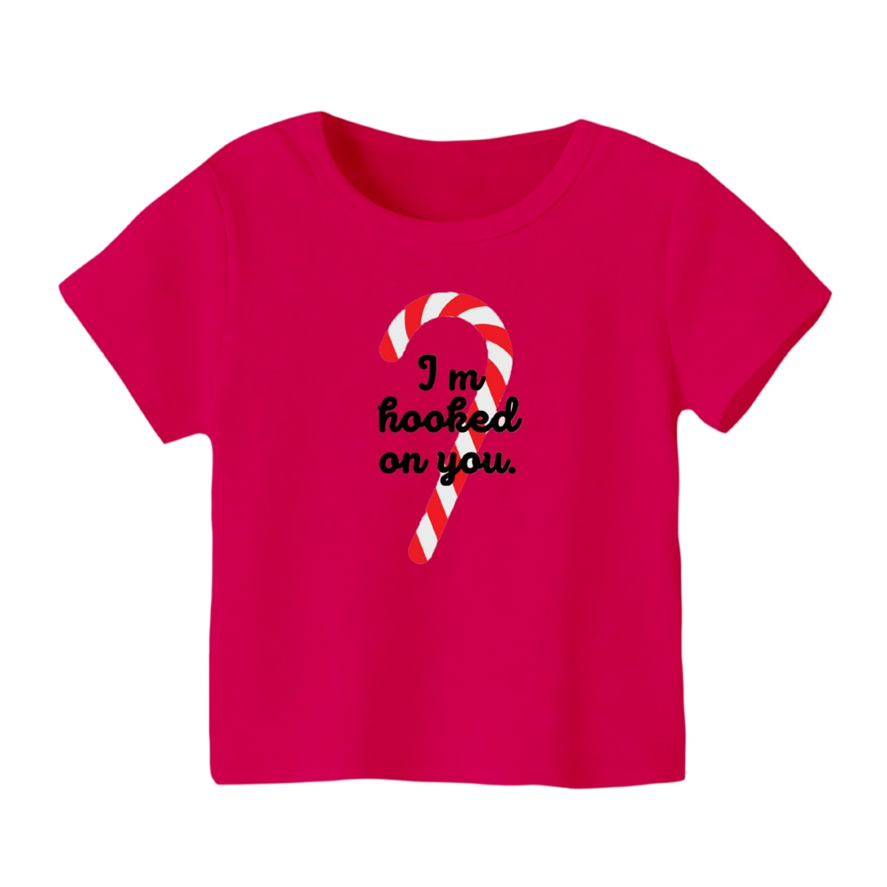 تی شرت آستین کوتاه بچگانه مدل نوشته کریسمس کد 21 رنگ سرخابی