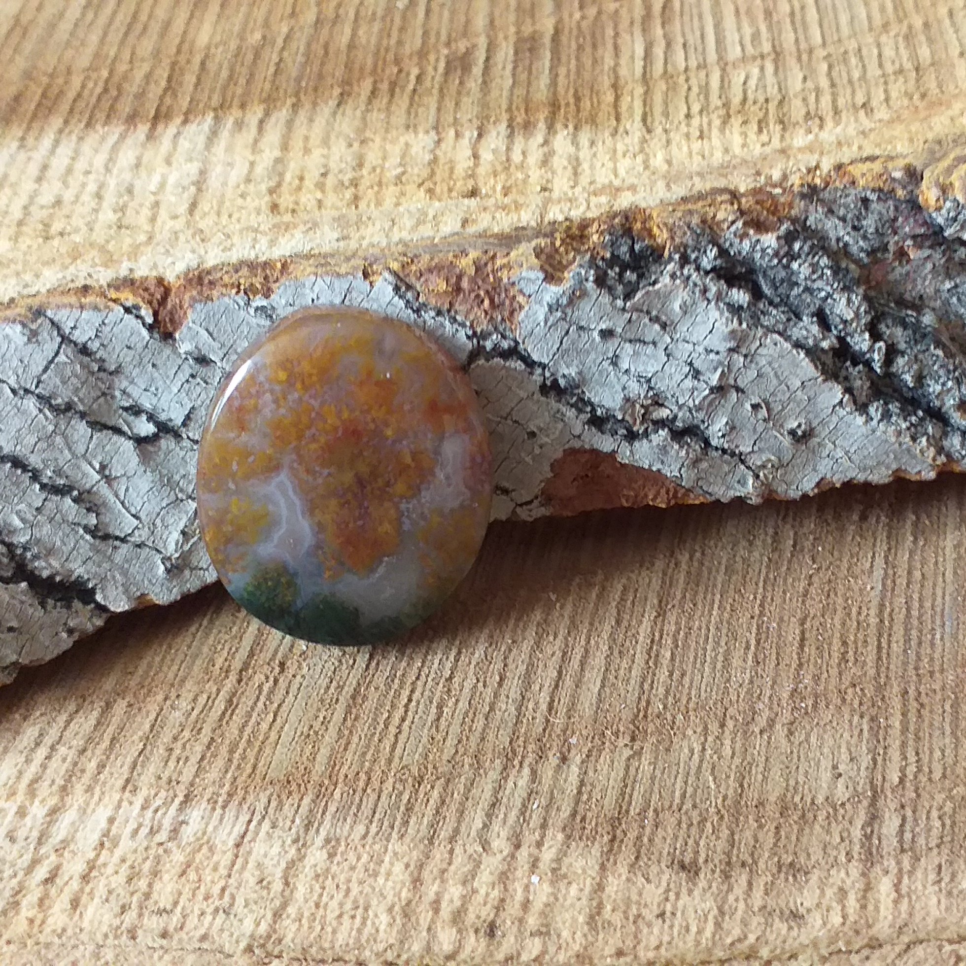 نگین عقیق شجر پاییزی انگشتری