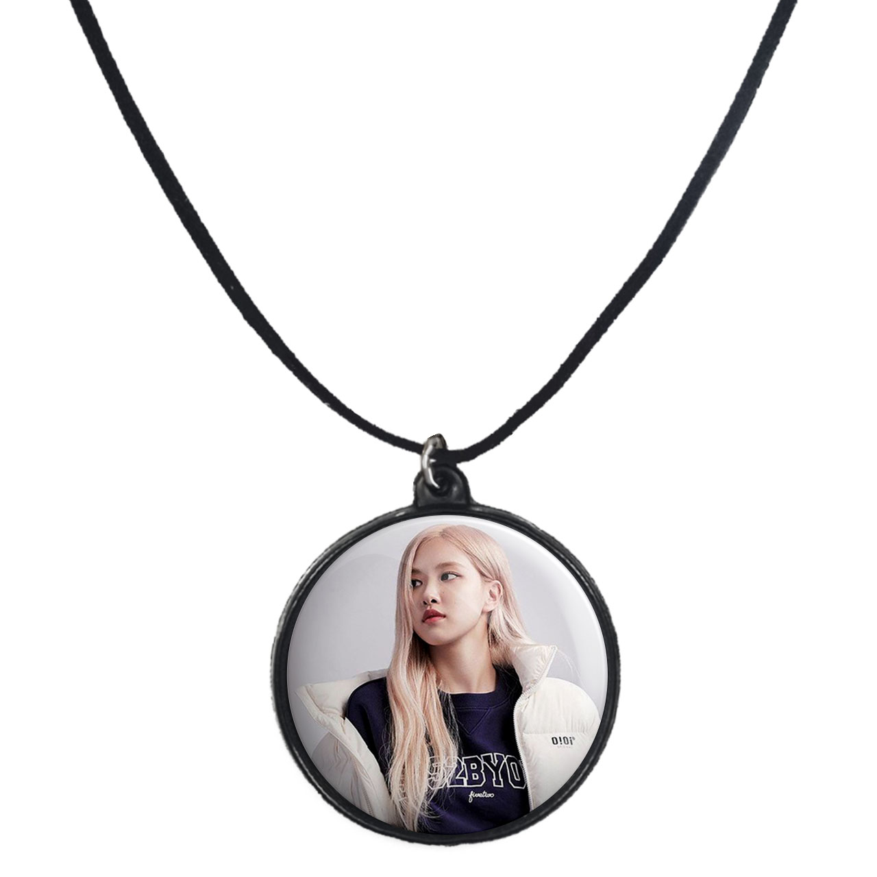 گردنبند پرمانه طرح بلک پینک کد pmb.18069 مدل دو طرفه