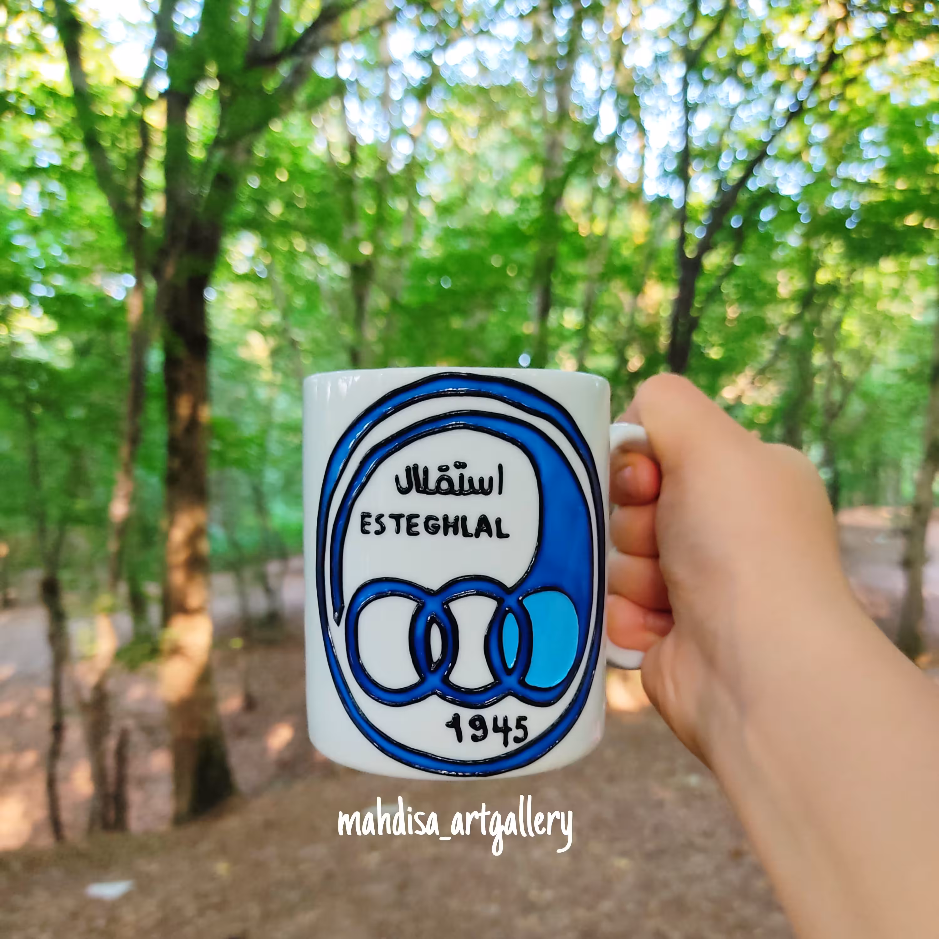 لیوان چینی لگوی استقلال کار دست و ضد آب