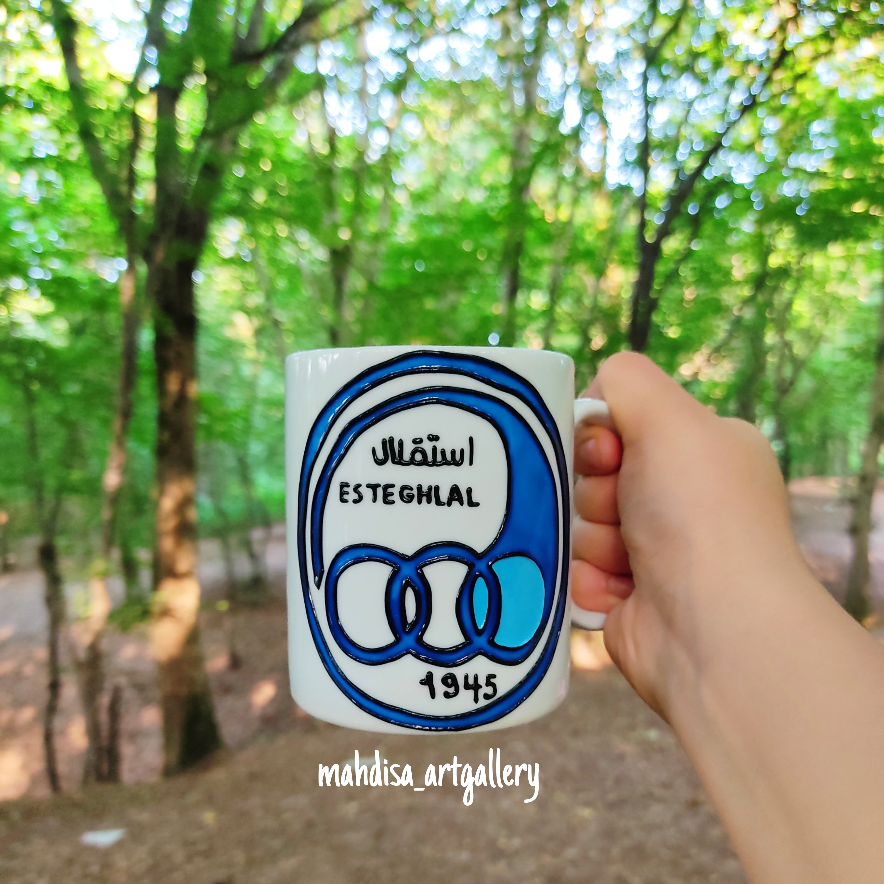 لیوان چینی لگوی استقلال کار دست و ضد آب