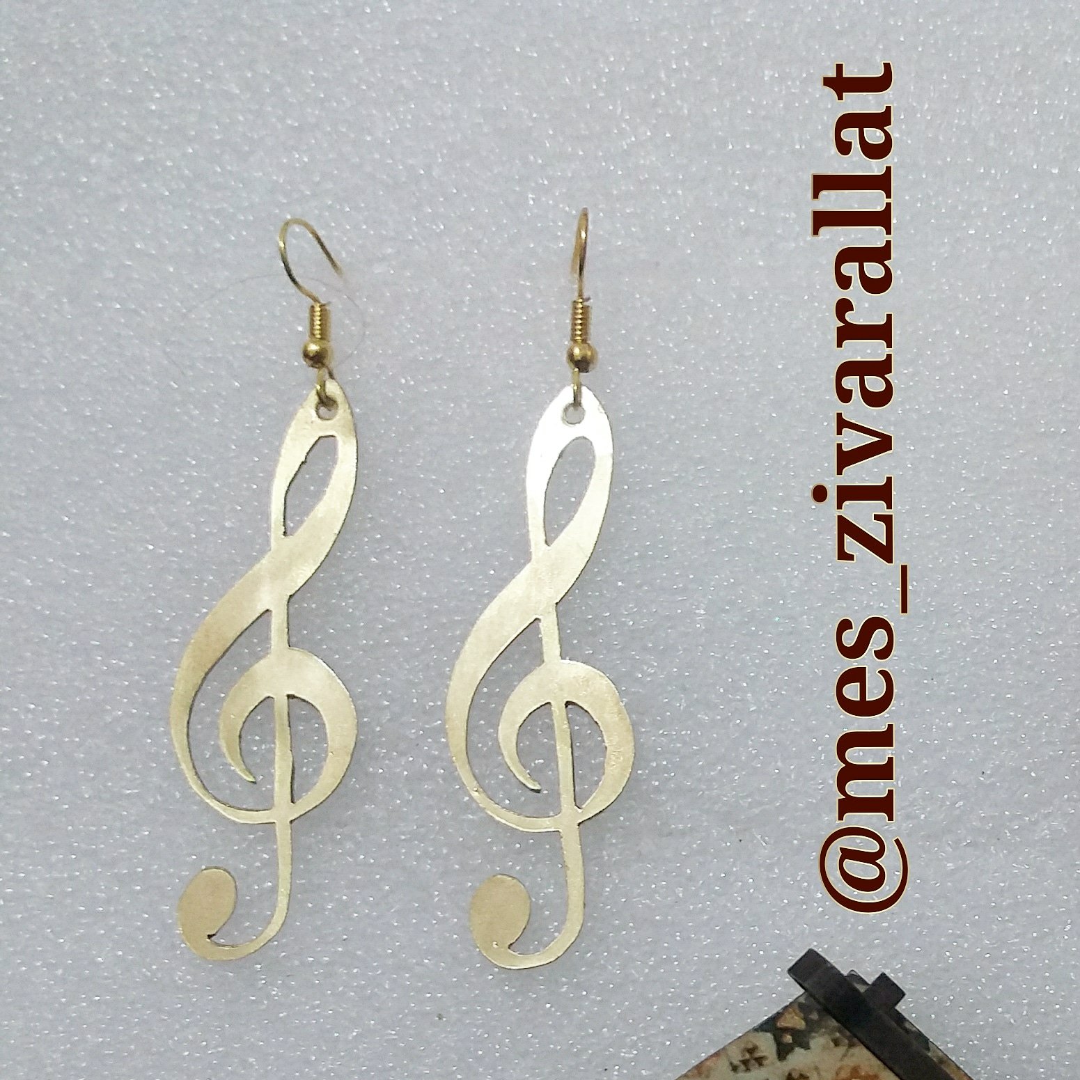 گوشواره مسی و گوشواره برنجی مدل نت موسیقی