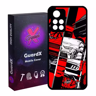 کاور گارد ایکس طرح خودرو مدل Glass10218 مناسب برای گوشی موبایل شیائومی Poco M4 Pro 5G/Redmi Note 11T 5G/Redmi Note 11S 5G