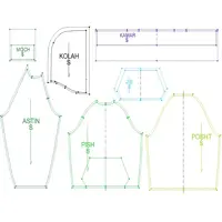 الگو آماده خیاطی هودی مردانه سایز s تا 2XL مجموعه 5 عددی