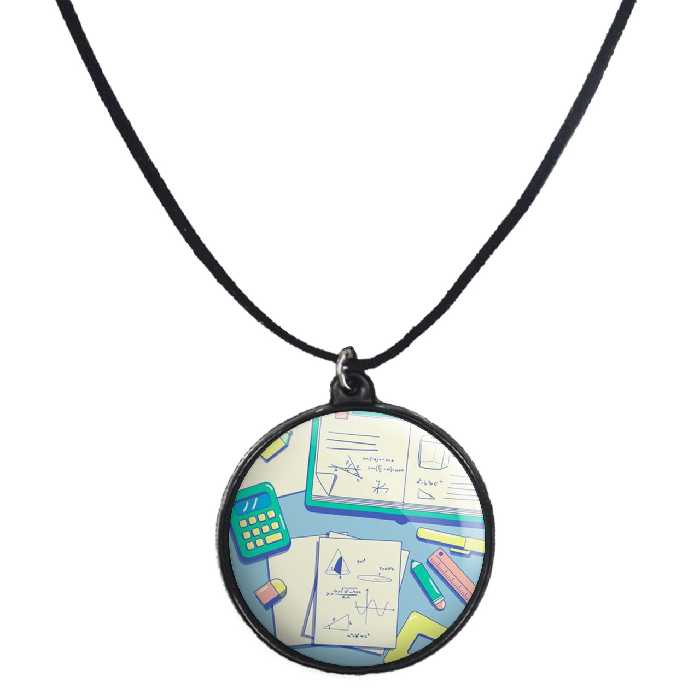 گردنبند پرمانه طرح ریاضی کد pmb.30647 مدل دو طرفه