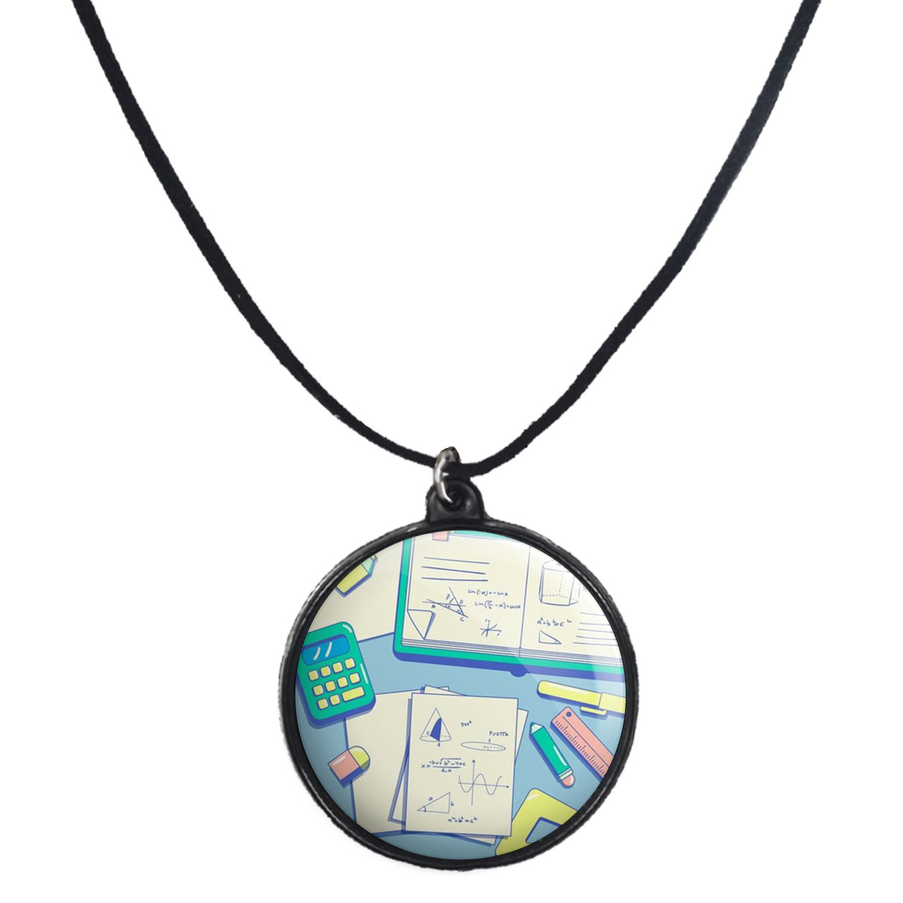 گردنبند پرمانه طرح ریاضی کد pmb.30647 مدل دو طرفه