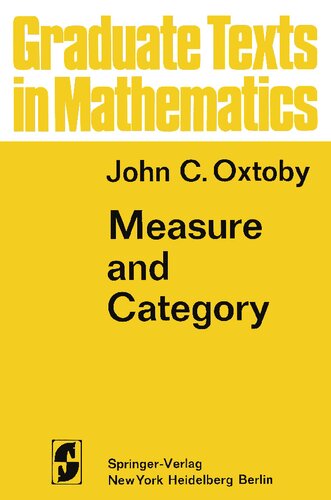 خرید و دانلود نسخه کامل کتاب Measure and Category: A Survey of the Analogies Between Topological and Measure Spaces