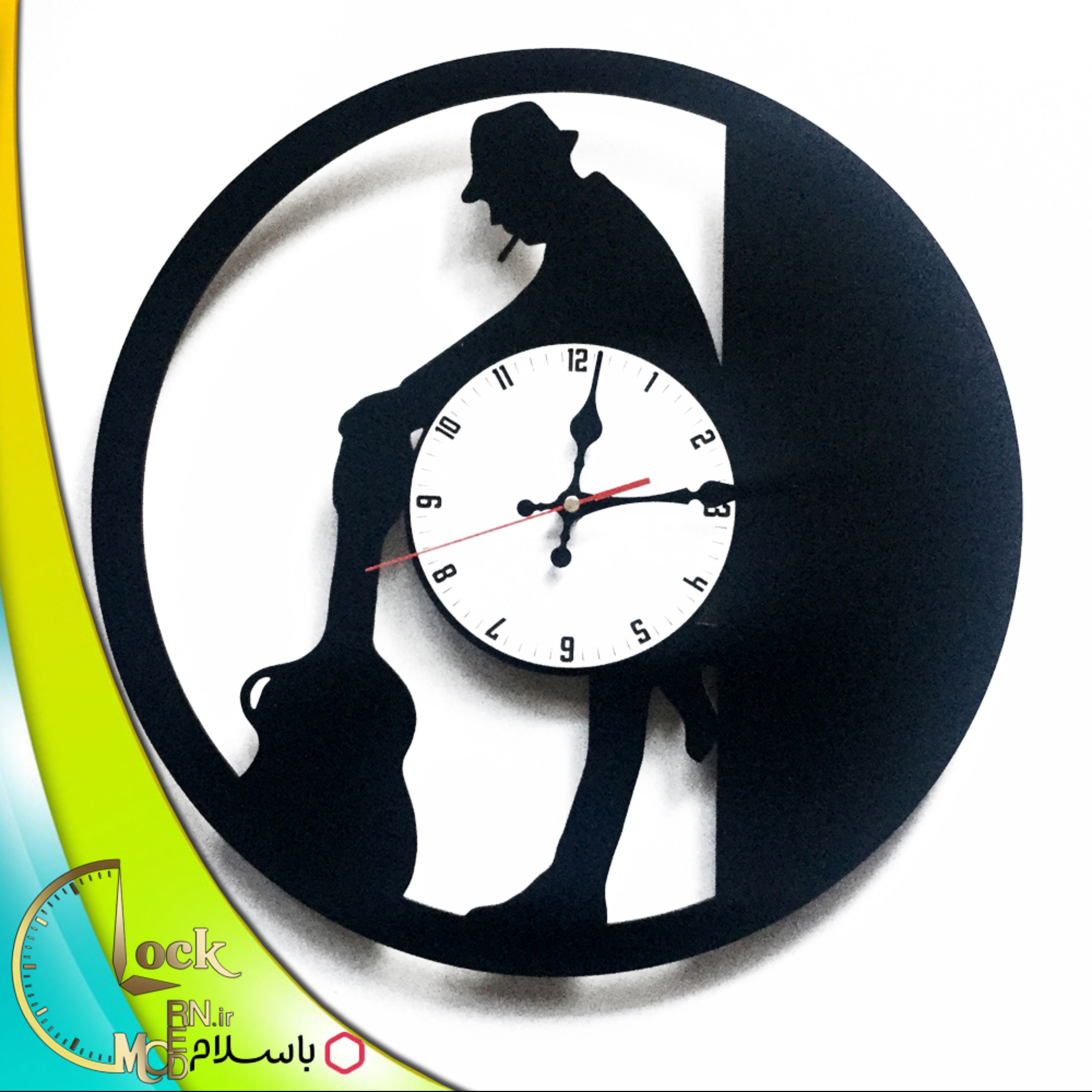 ساعت دیواری مرد گیتاری کد 22 (پس کرایه)