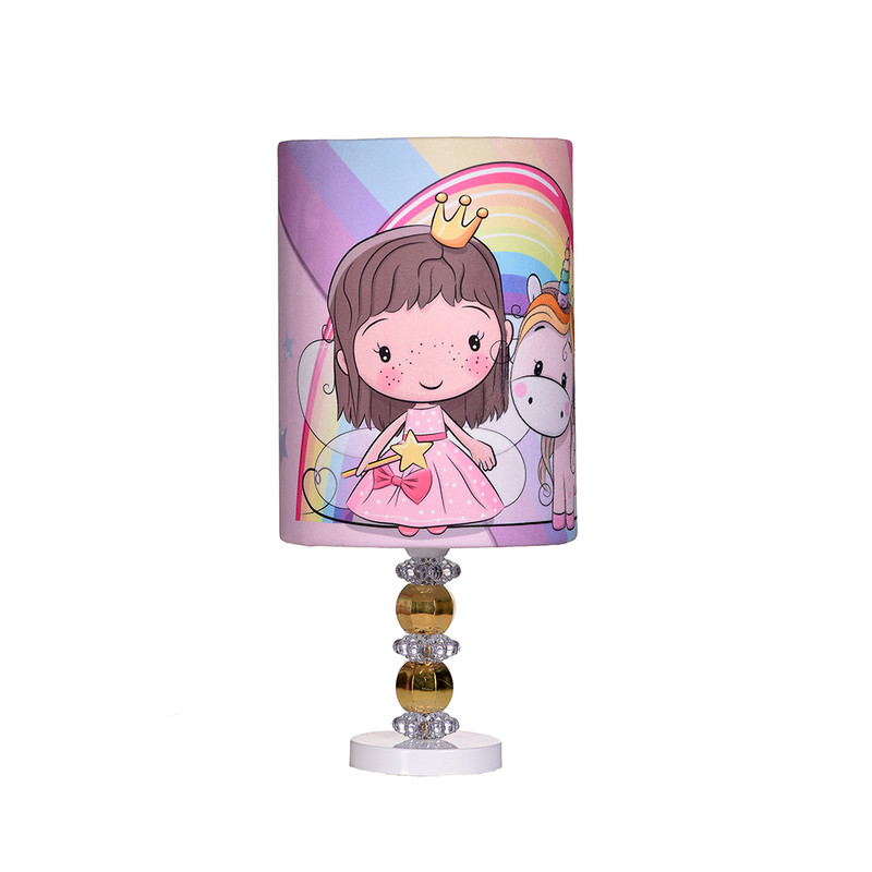 آباژور کودک مدل اسب تک شاخ و دختر رنگین کمان