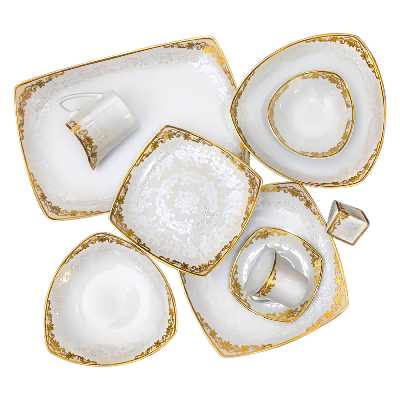 سرویس غذاخوری 105 پارچه چینی پردیس کاشان سری پاریس مدل هیرام 456 B