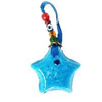 آویز سفالی طرح چشم نظر مدل ستاره کد 25