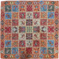 رومیزی مربع ترمه صفائی  کد 2281  اندازه ی 100 در 100 رنگ نارنجی