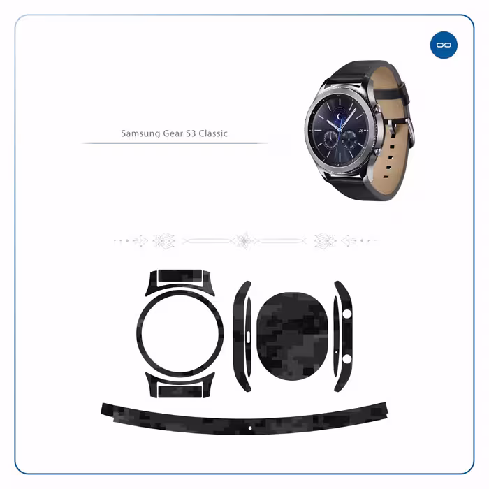 برچسب ماهوت طرح Night-Army-Pixel مناسب برای ساعت هوشمند سامسونگ Galaxy Gear S3 Classic