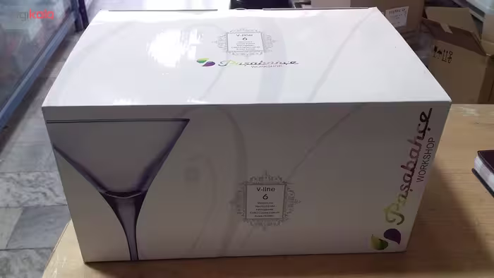 لیوان بستنی خوری پاشاباغچه مدل V-Line 44335 بسته 6 عددی