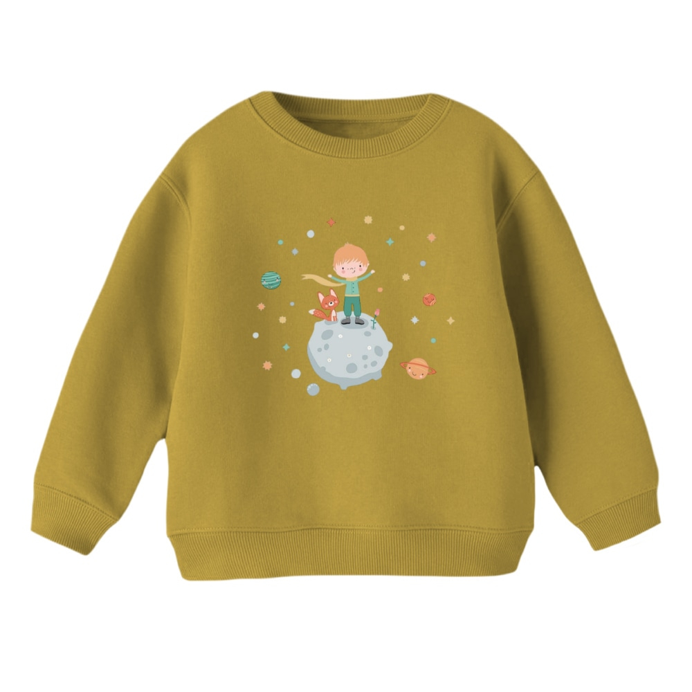 سویشرت بچگانه مدل شازده کوچولو و روباه کد 9 رنگ کرم