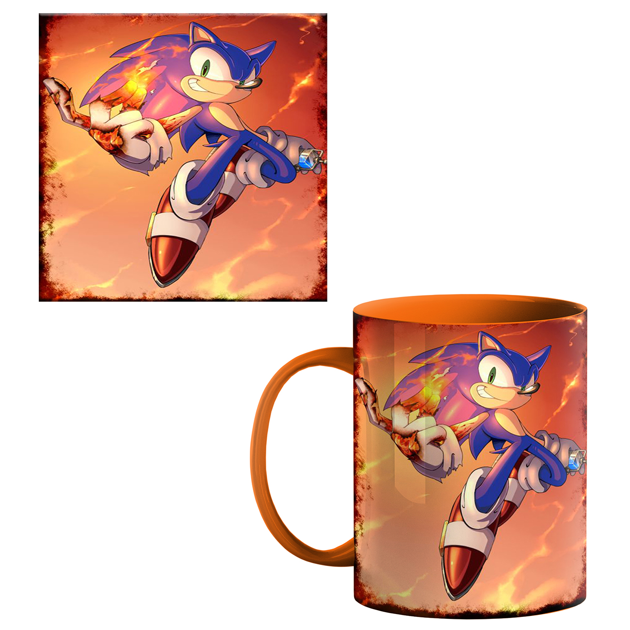 ماگ طرح سونیک کد 400 به همراه زیر لیوانی