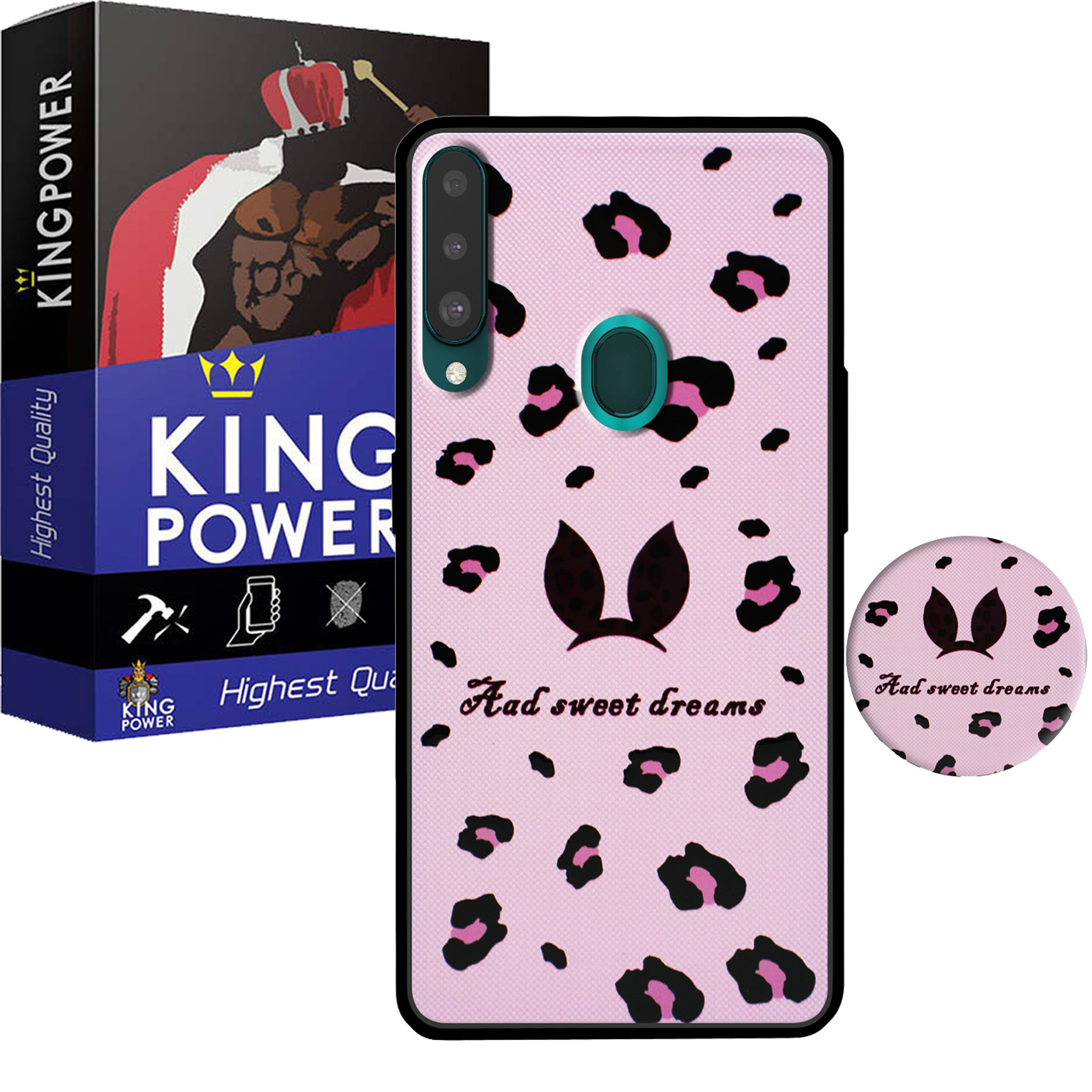 کاور کینگ پاور مدل Tell 21 مناسب برای گوشی موبایل سامسونگ Galaxy A20s به همراه پایه نگهدارنده