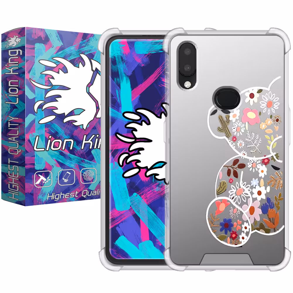 کاور لاین کینگ مدل آینه ایی نشکن طرح خرس مناسب برای گوشی موبایل سامسونگ Galaxy A10s