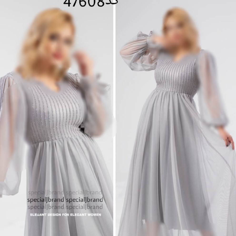 پیراهن مجلسی لمه بارکدی و تور