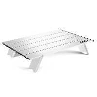 میز کمپ نقره‌ای کوچک قابل حمل ساحل سبک آلومینیومی پیک نیک کمپینگ ماهیگیر قهوه در فضای باز نقره ای HAEGS