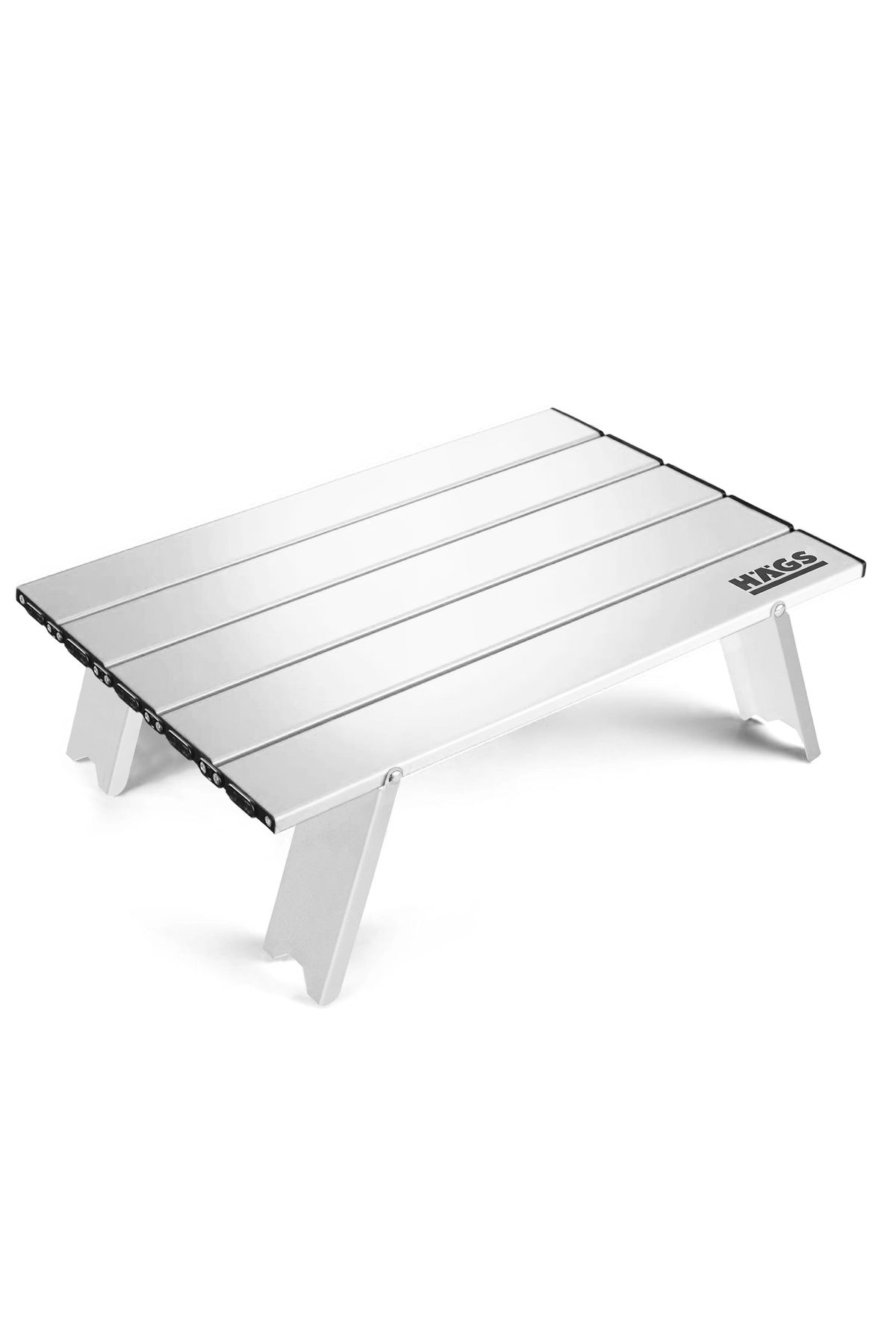 میز کمپ نقره‌ای کوچک قابل حمل ساحل سبک آلومینیومی پیک نیک کمپینگ ماهیگیر قهوه در فضای باز نقره ای HAEGS