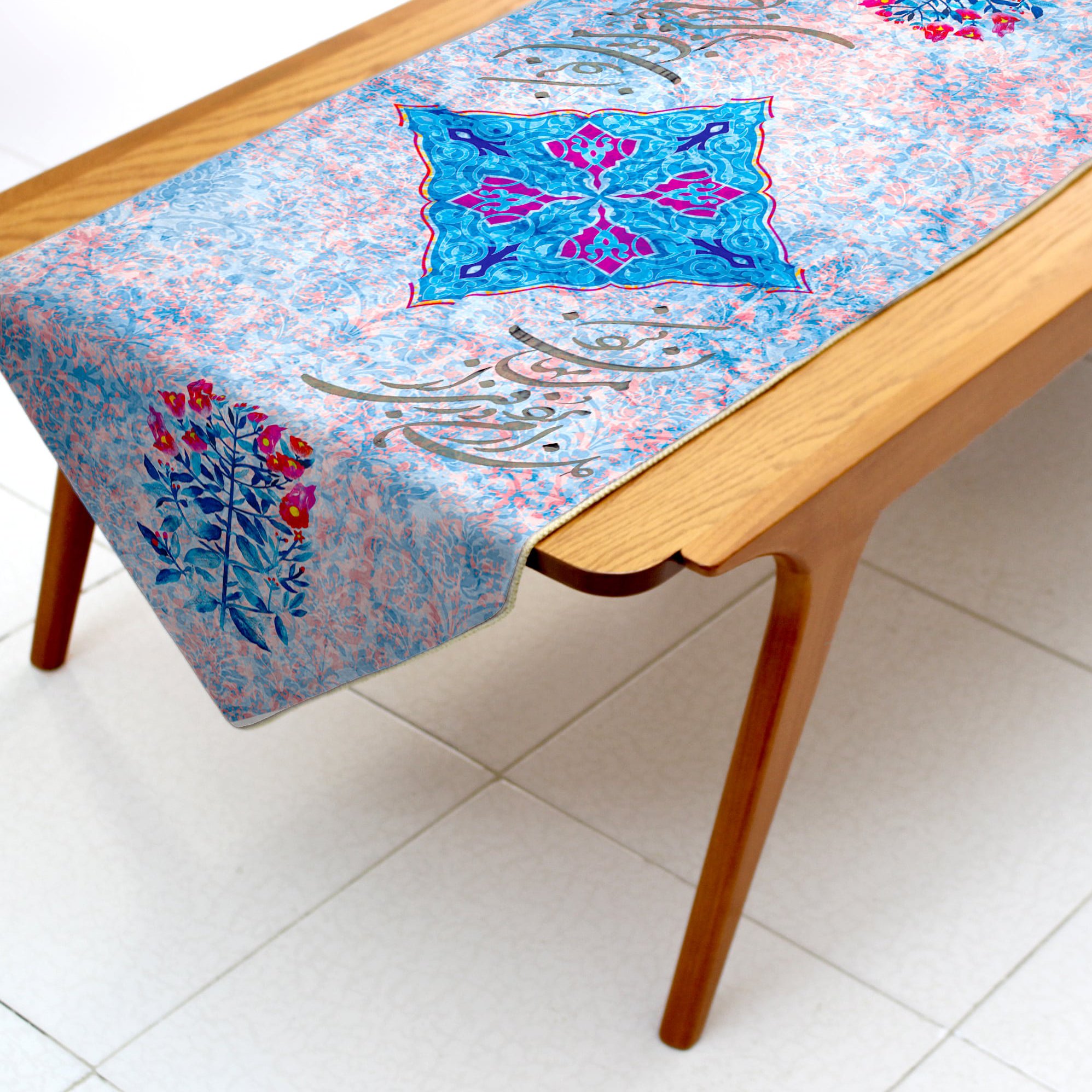 رانر مخمل آبرنگی سایز 35در 90بدون نوار مغزی آستر دوزی شده 