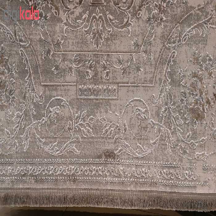 فرش ماشینی زمرد مشهد طرح پتینه کد TA110 زمینه طوسی