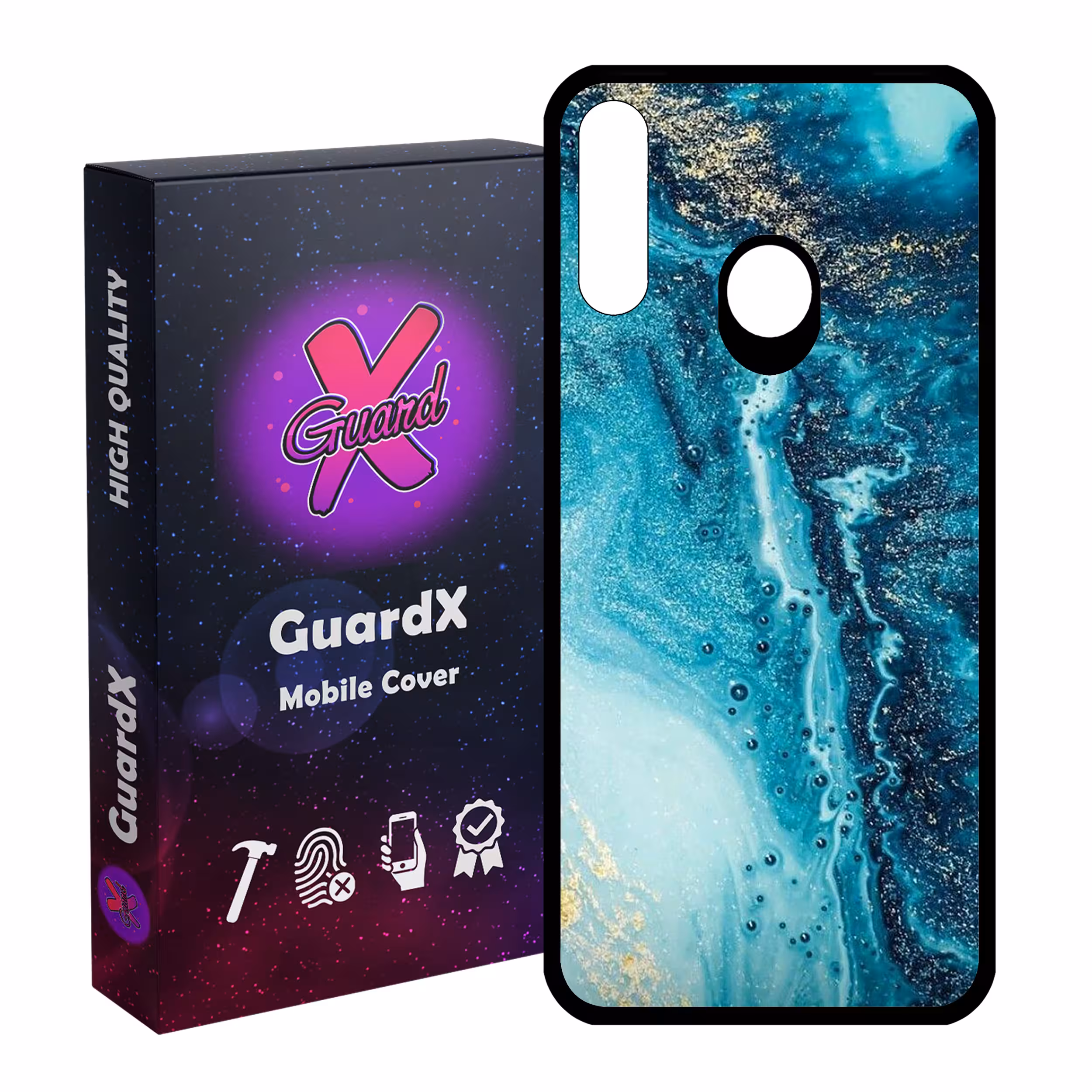 کاور گارد ایکس طرح آبی مدل Glass10402 مناسب برای گوشی موبایل سامسونگ Galaxy A20s