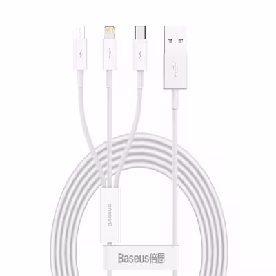 کابل تبدیل USB به microUSB / لایتنینگ / USB-C باسئوس مدل CAMLTYS-02 طول 1.5 متر
