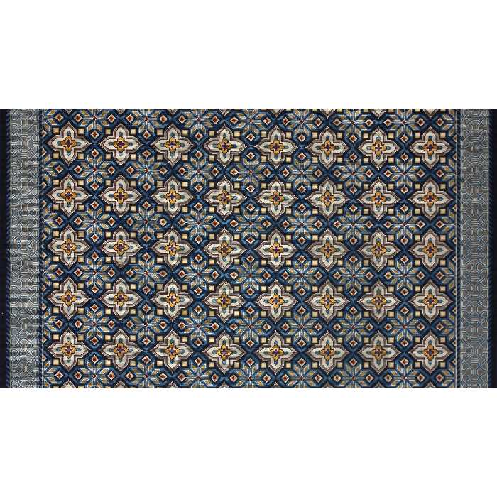 گلیم ماشینی افرند کد 9902 زمینه سرمه ای