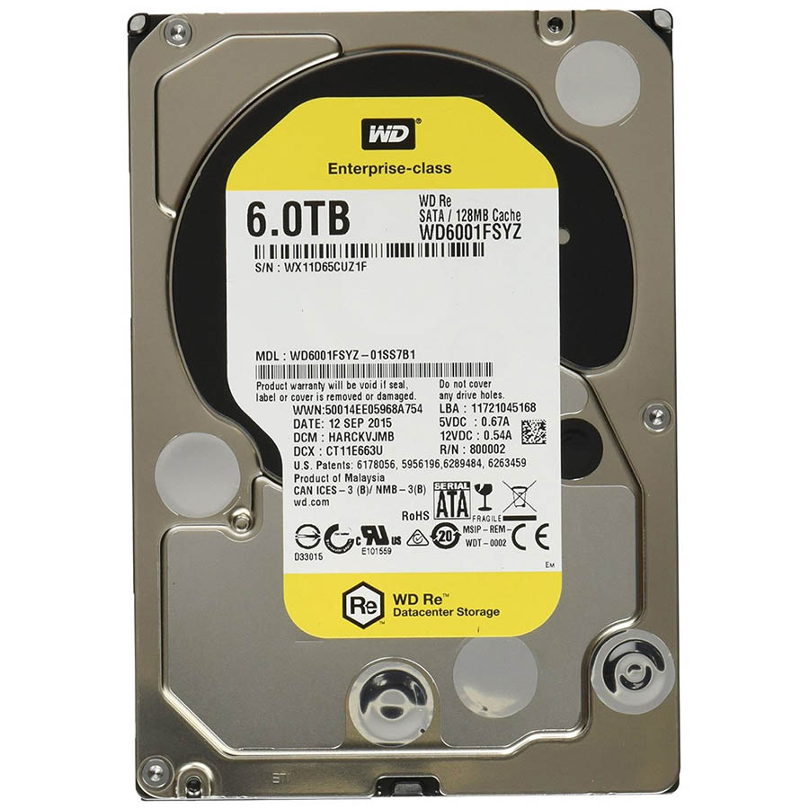 هارددیسک اینترنال وسترن دیجیتال مدل WD6001FSYZ ظرفیت 6 ترابایت