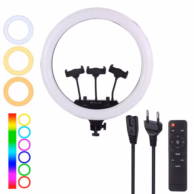 رینگ لایت 18 اینچ RGB LED MJ18
