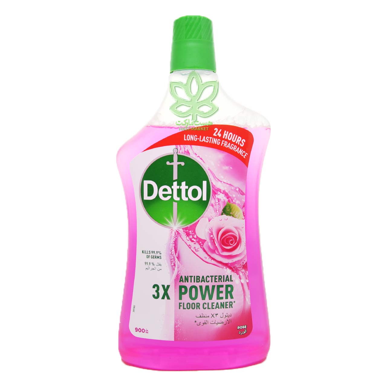 مایع پاک کننده زمین شوی قوی آنتی باکتریال رایحه گل رز 900 میل دتول - dettol