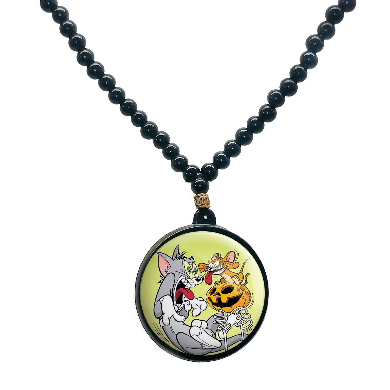 گردنبند پرمانه طرح تام و جری کد pmd.10822 مدل دو طرفه