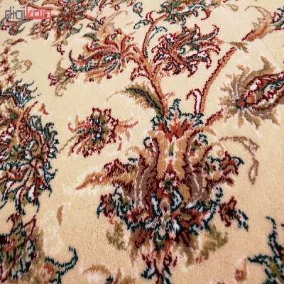 فرش ماشینی زمرد مشهد طرح افشان زمینه کرم