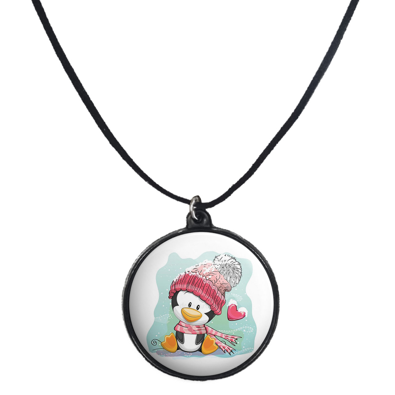 گردنبند پرمانه طرح آدم برفی کد pmb.30455 مدل دو طرفه