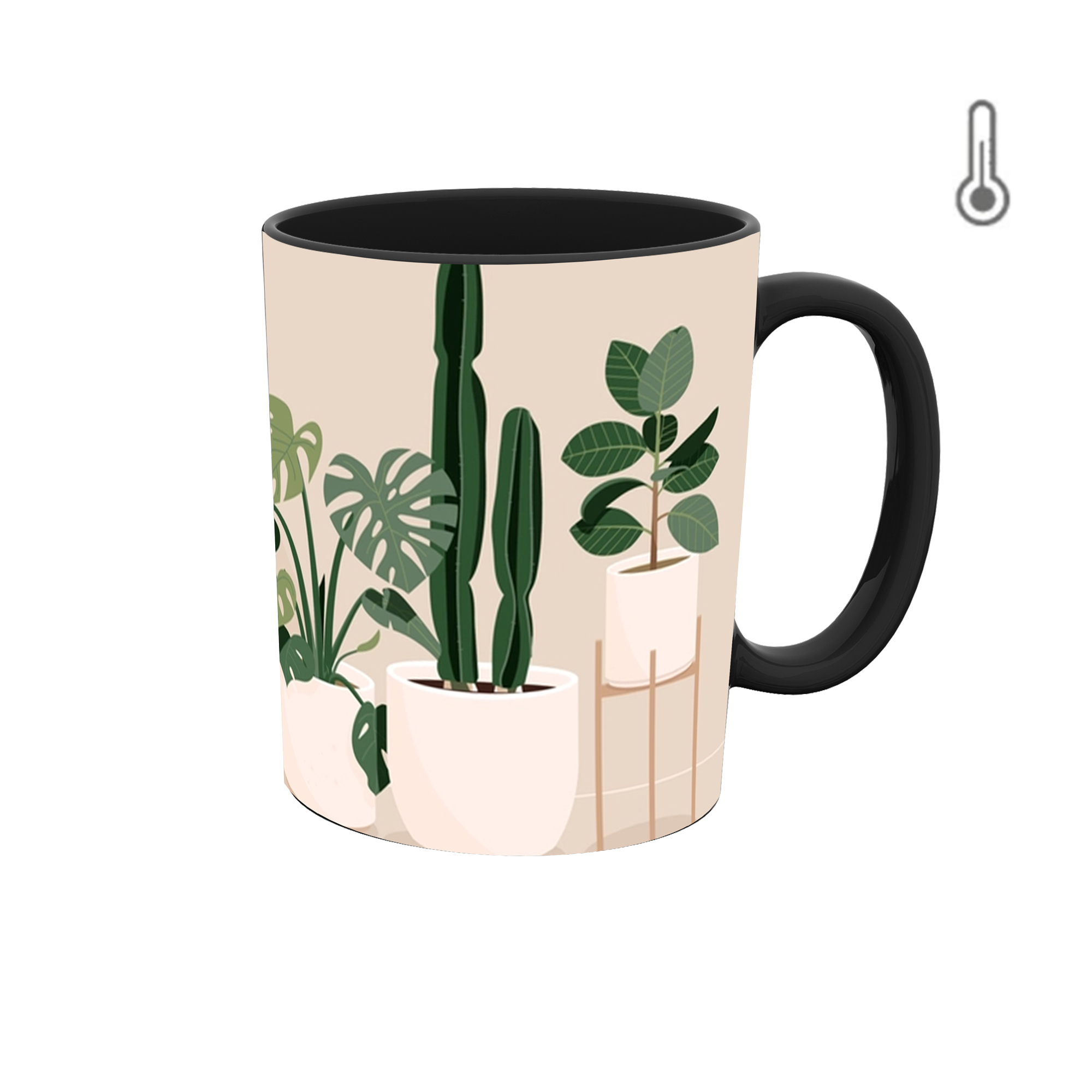 ماگ حرارتی طرح گل و کاکتوس 