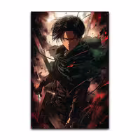 تابلو شاسی گوفی مدل انیمه اتک آن تایتان لیوای اکرمن طرح Levi Attack on Titan Anime AOT کد RED85 | دنیای قاب