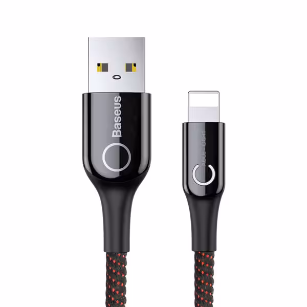 کابل شارژ USB به لایتنینگ بیسوس مدل C-Shaped طول 1 متر توان 2.4 آمپر