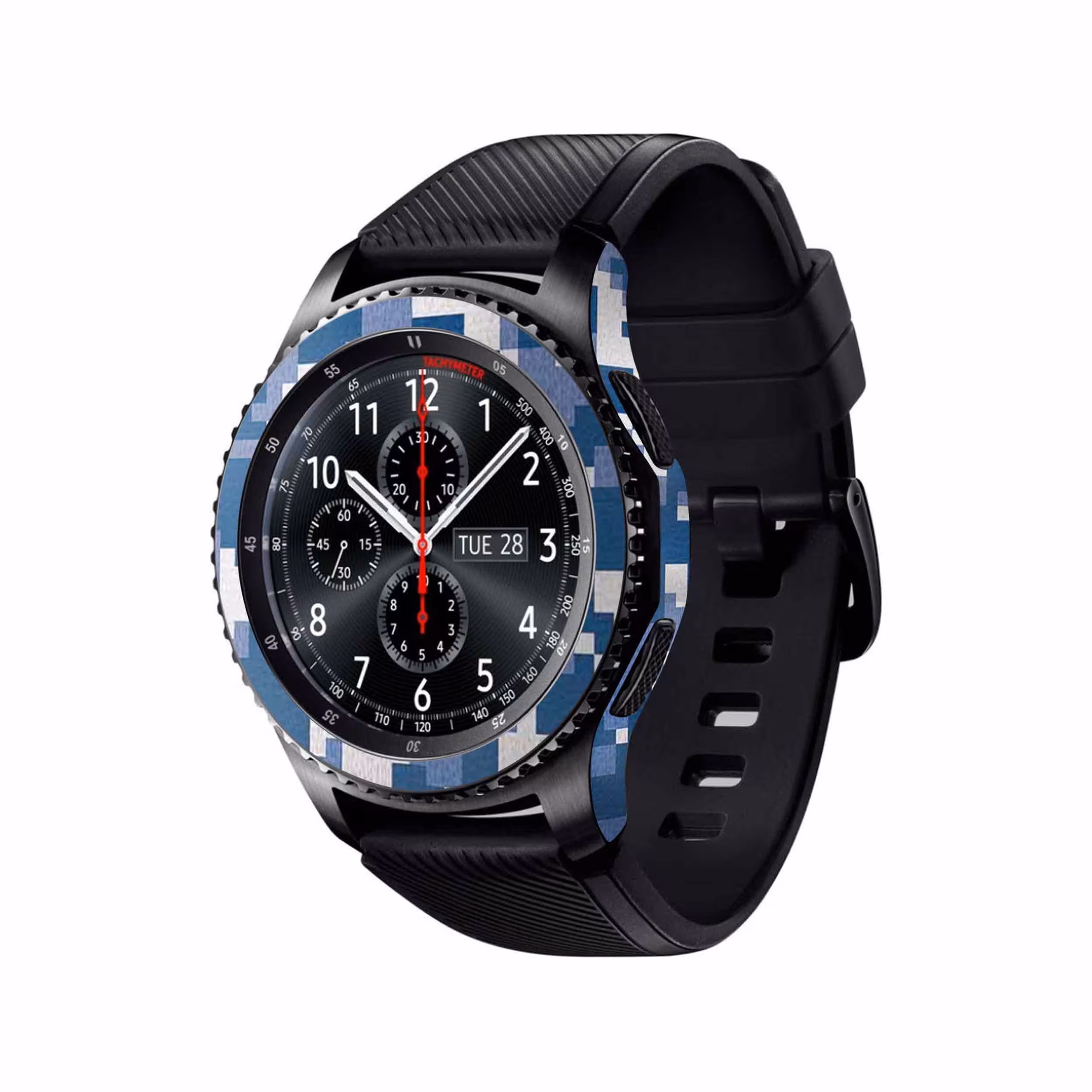 برچسب ماهوت طرح Army-Winter-Pixel مناسب برای ساعت هوشمند سامسونگ Galaxy Gear S3 Frontier